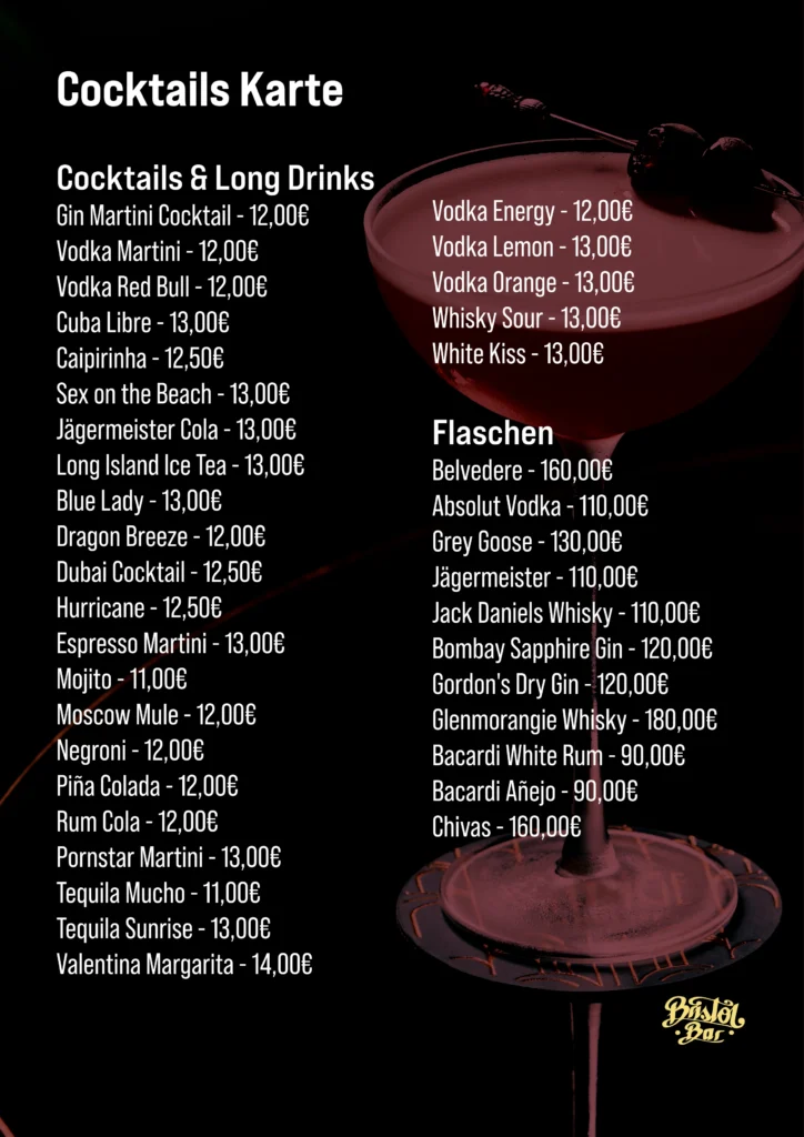 Bristol Bar Cocktail und Long Drink Karte Update 042025 Seite 2